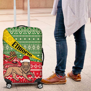 Ethiopia Christmas Luggage Cover - Melkam Gena with African Pattern