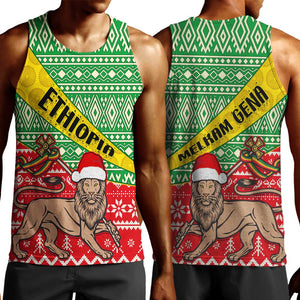 Ethiopia Christmas Men Tank Top - Melkam Gena with African Pattern