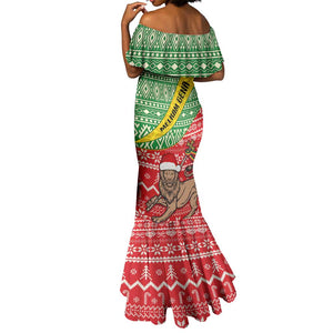 Ethiopia Christmas Mermaid Dress - Melkam Gena with African Pattern