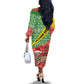 Ethiopia Christmas Off The Shoulder Long Sleeve Dress - Melkam Gena with African Pattern
