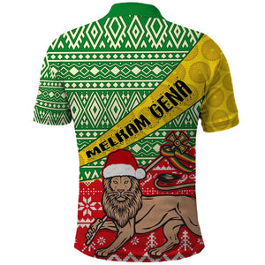 Ethiopia Christmas Polo Shirt - Melkam Gena with African Pattern