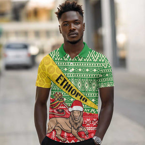 Ethiopia Christmas Polo Shirt - Melkam Gena with African Pattern