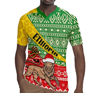 Ethiopia Christmas Rugby Jersey - Melkam Gena with African Pattern