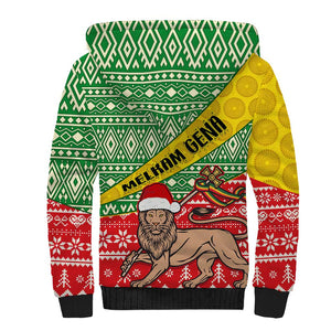 Ethiopia Christmas Sherpa Hoodie - Melkam Gena with African Pattern