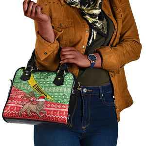 Ethiopia Christmas Shoulder Handbag - Melkam Gena with African Pattern