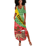 Ethiopia Christmas Summer Maxi Dress - Melkam Gena with African Pattern