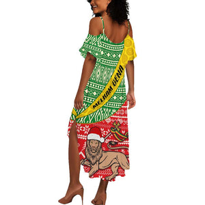 Ethiopia Christmas Summer Maxi Dress - Melkam Gena with African Pattern