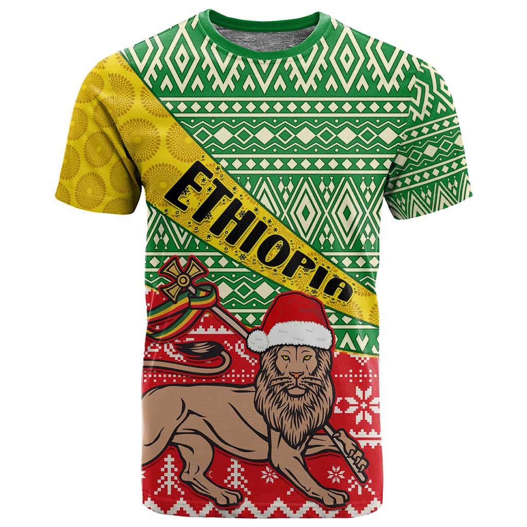 Ethiopia Christmas T shirt - Melkam Gena with African Pattern