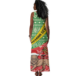 Ethiopia Christmas Tank Maxi Dress - Melkam Gena with African Pattern