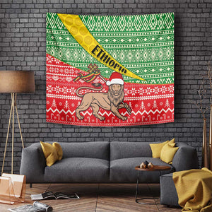 Ethiopia Christmas Tapestry - Melkam Gena with African Pattern