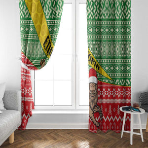 Ethiopia Christmas Window Curtain - Melkam Gena with African Pattern