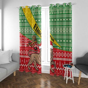 Ethiopia Christmas Window Curtain - Melkam Gena with African Pattern