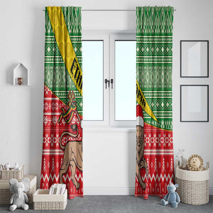 Ethiopia Christmas Window Curtain - Melkam Gena with African Pattern