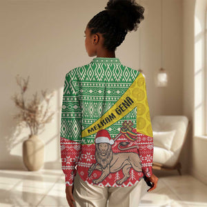 Ethiopia Christmas Women Casual Shirt - Melkam Gena with African Pattern