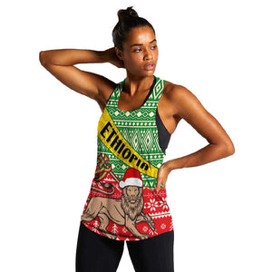 Ethiopia Christmas Women Racerback Tank - Melkam Gena with African Pattern