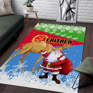 Eritrea Christmas Area Rug with Santa Claus and Dromedary Camel