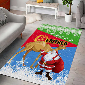 Eritrea Christmas Area Rug with Santa Claus and Dromedary Camel