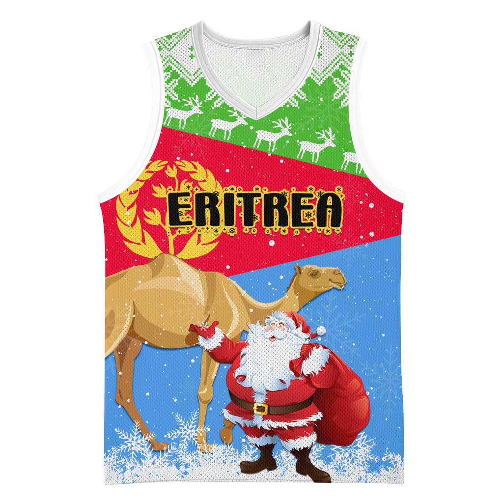 Custom Eritrea Christmas Basketball Jersey with Santa Claus and Dromedary Camel LT01