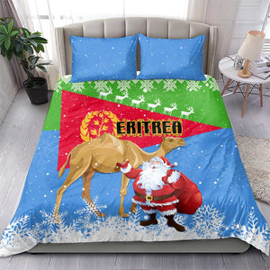 Eritrea Christmas Bedding Set with Santa Claus and Dromedary Camel