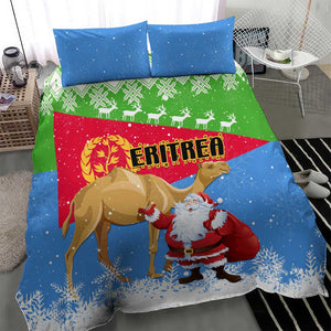 Eritrea Christmas Bedding Set with Santa Claus and Dromedary Camel