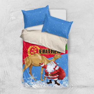 Eritrea Christmas Bedding Set with Santa Claus and Dromedary Camel