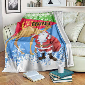 Eritrea Christmas Blanket with Santa Claus and Dromedary Camel