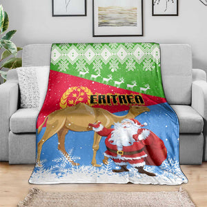 Eritrea Christmas Blanket with Santa Claus and Dromedary Camel