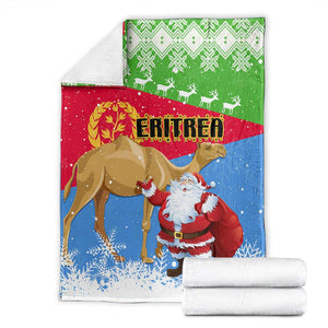 Eritrea Christmas Blanket with Santa Claus and Dromedary Camel