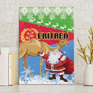 Eritrea Christmas Canvas Wall Art with Santa Claus and Dromedary Camel