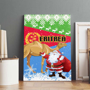 Eritrea Christmas Canvas Wall Art with Santa Claus and Dromedary Camel