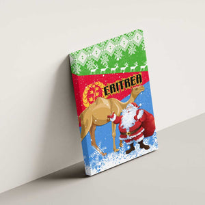 Eritrea Christmas Canvas Wall Art with Santa Claus and Dromedary Camel