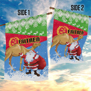 Eritrea Christmas Garden Flag with Santa Claus and Dromedary Camel