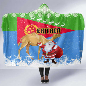 Eritrea Christmas Hooded Blanket with Santa Claus and Dromedary Camel