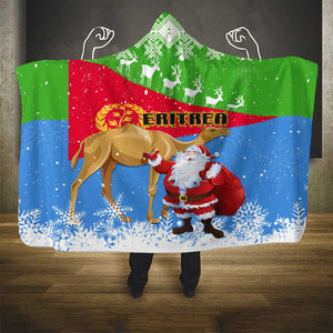 Eritrea Christmas Hooded Blanket with Santa Claus and Dromedary Camel