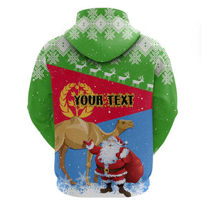 Custom Eritrea Christmas Hoodie with Santa Claus and Dromedary Camel