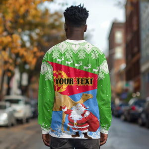 Custom Eritrea Christmas Long Sleeve Shirt with Santa Claus and Dromedary Camel LT01