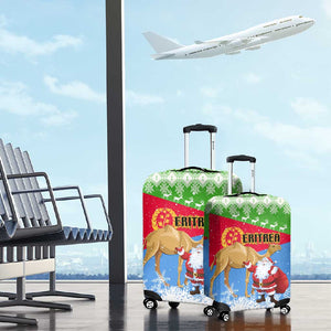 Eritrea Christmas Luggage Cover with Santa Claus and Dromedary Camel