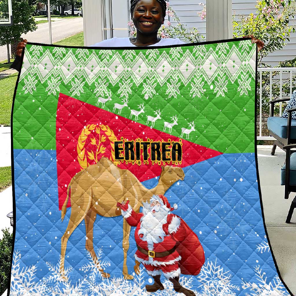 Eritrea Christmas Quilt with Santa Claus and Dromedary Camel