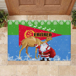 Eritrea Christmas Rubber Doormat with Santa Claus and Dromedary Camel