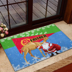 Eritrea Christmas Rubber Doormat with Santa Claus and Dromedary Camel