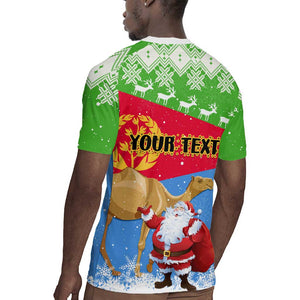 Custom Eritrea Christmas Rugby Jersey with Santa Claus and Dromedary Camel