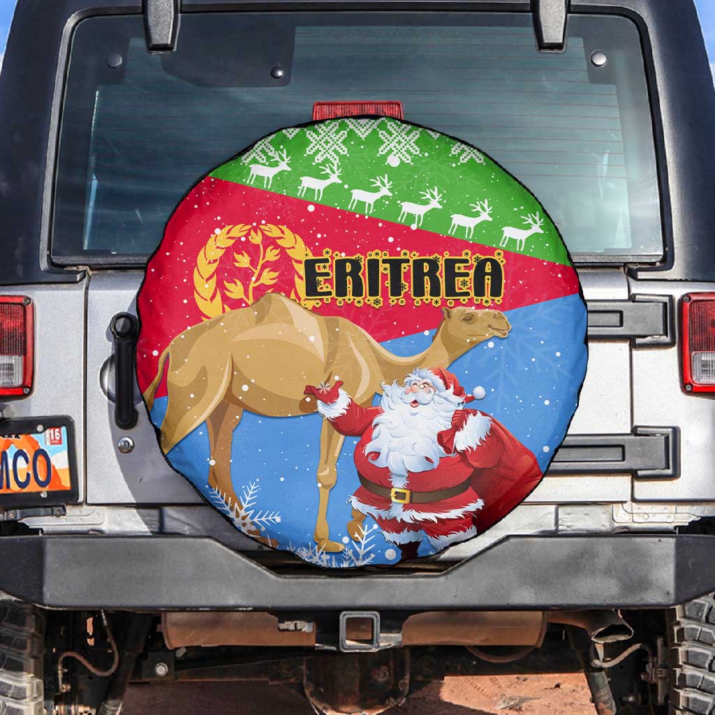 Eritrea Christmas Spare Tire Cover with Santa Claus and Dromedary Camel