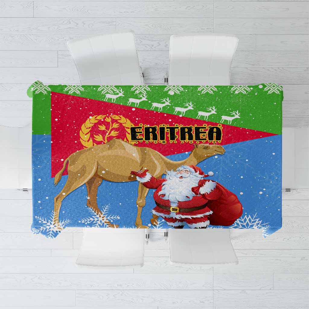 Eritrea Christmas Tablecloth with Santa Claus and Dromedary Camel