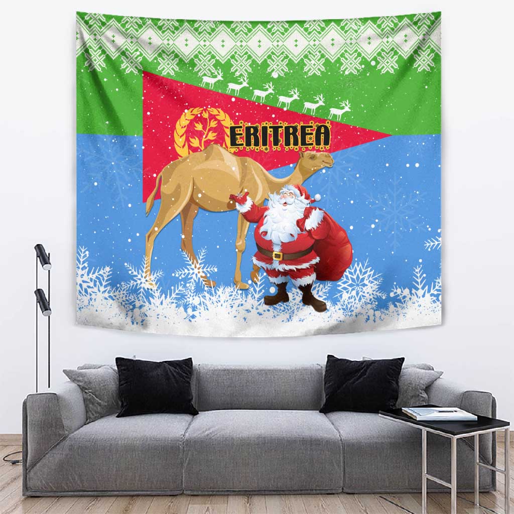 Eritrea Christmas Tapestry with Santa Claus and Dromedary Camel