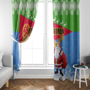 Eritrea Christmas Window Curtain with Santa Claus and Dromedary Camel