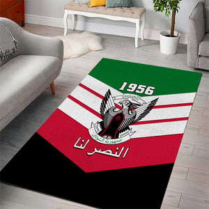 Sudan Independence Day Area Rug with Sudanese Secretary Bird