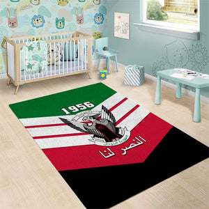 Sudan Independence Day Area Rug with Sudanese Secretary Bird