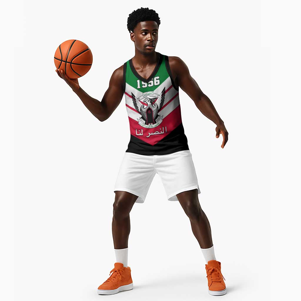 Sudan Independence Day Basketball Jersey with Sudanese Secretary Bird LT01