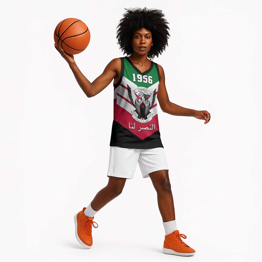 Sudan Independence Day Basketball Jersey with Sudanese Secretary Bird LT01