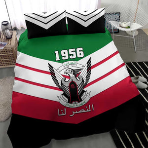 Sudan Independence Day Bedding Set with Sudanese Secretary Bird